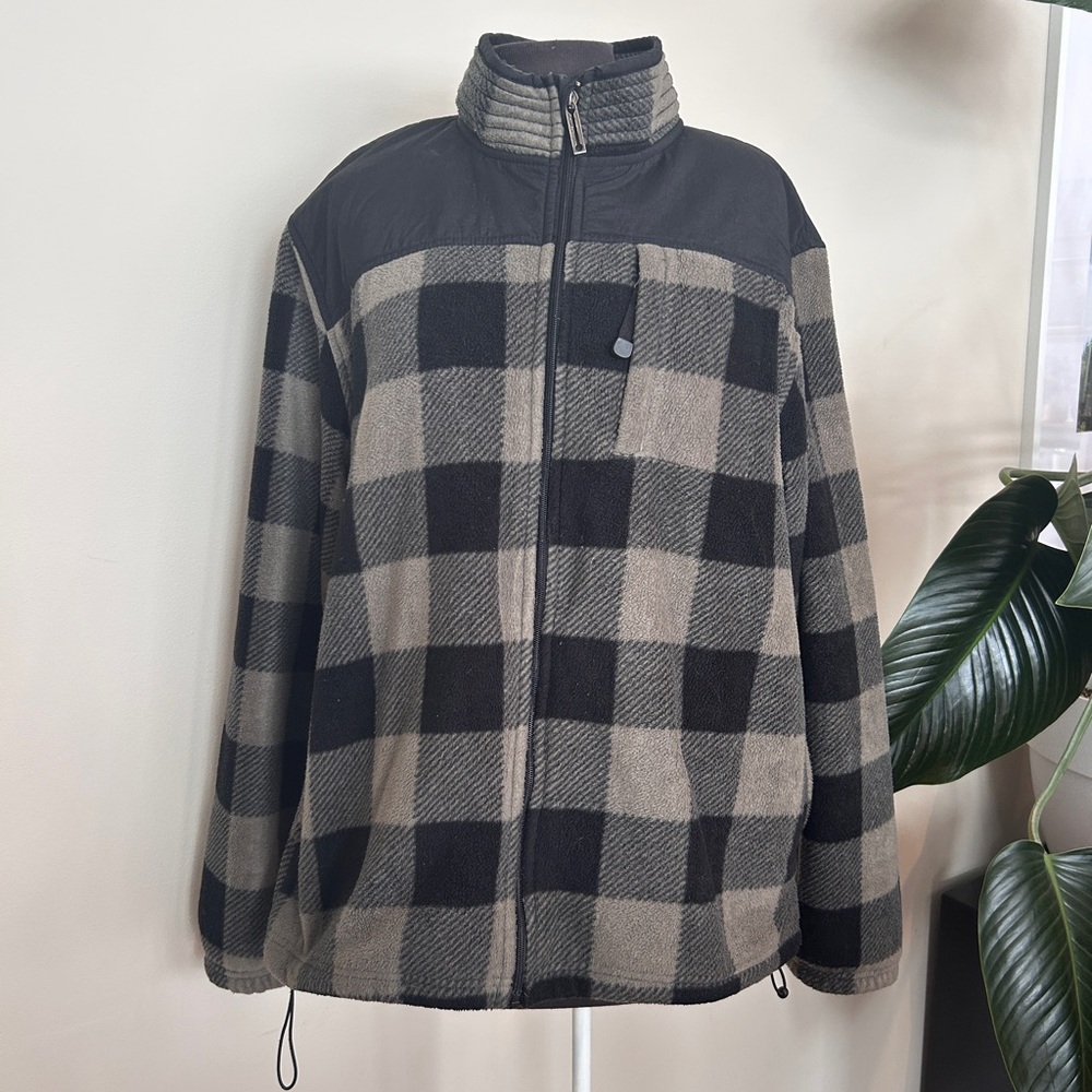 Midtown fleece checkered zip-up jacket